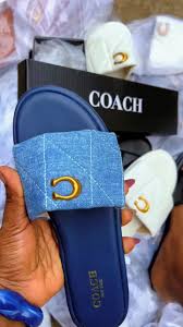 Quilted Denim Slide Sandals