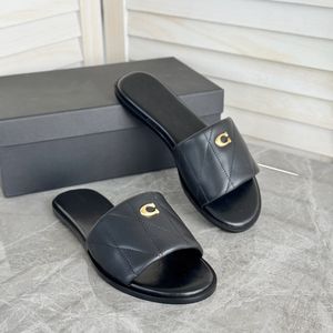 Quilted Leather Slide Sandals