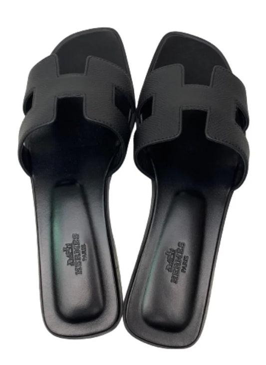 H-Strap Flat Leather Sandals