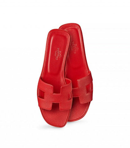 H-Strap Flat Leather Sandals
