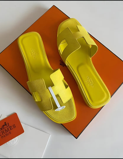 H-Strap Flat Leather Sandals