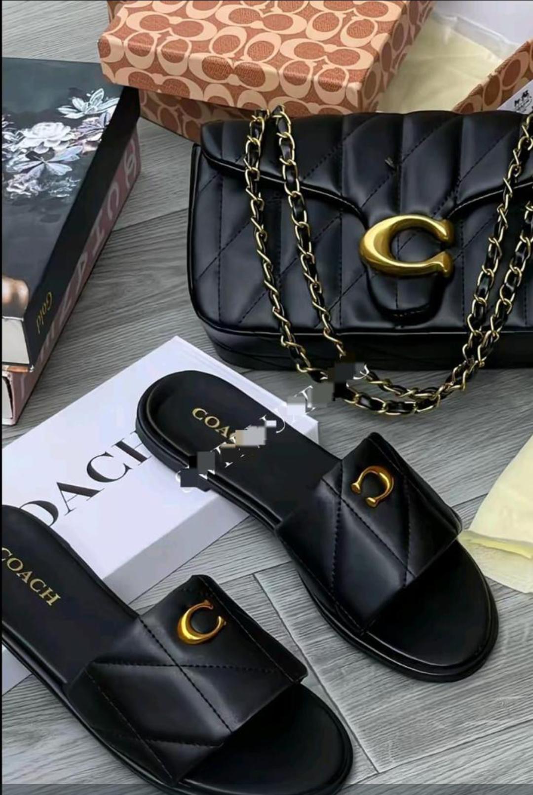 Quilted Leather Slide Sandals