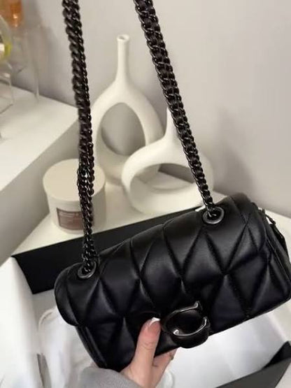 Crystal Slide Sandals & Quilted Crossbody Bag Set