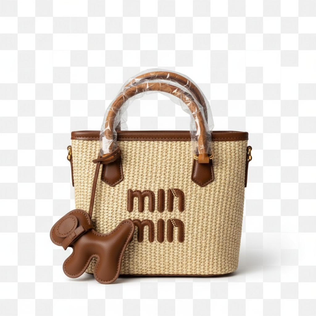 Nneka Woven Charm Bag - Natural