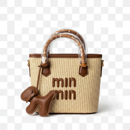 Nneka Woven Charm Bag - Natural