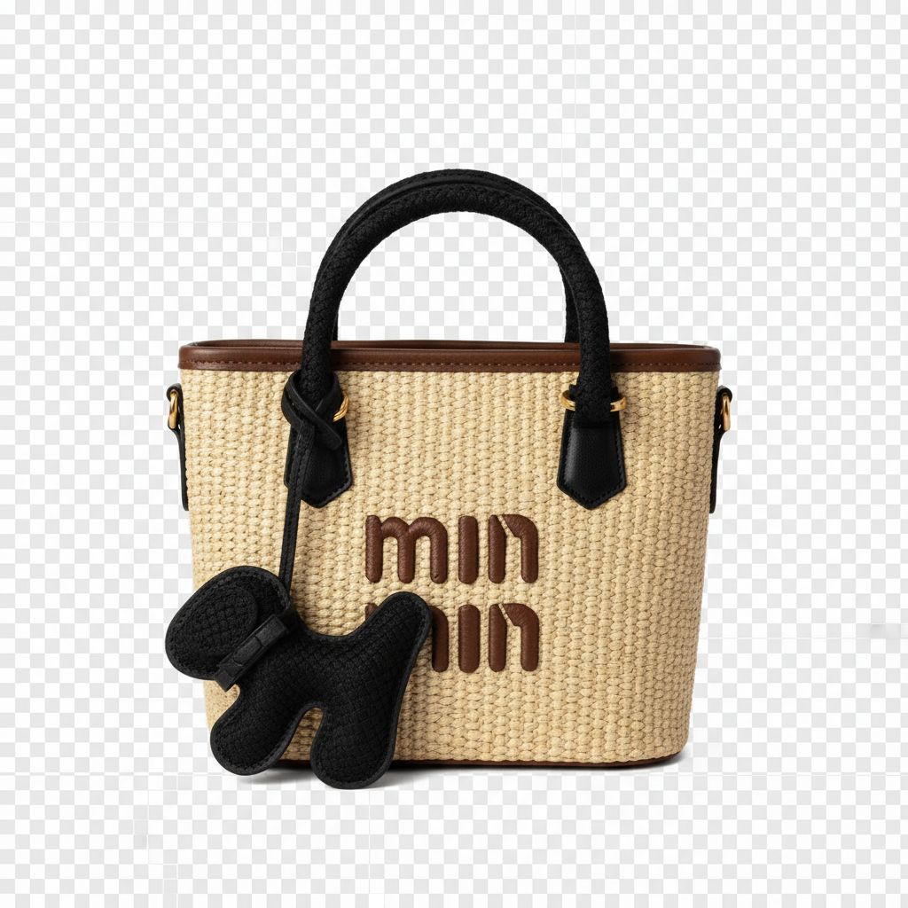 Nneka Woven Charm Bag - Black
