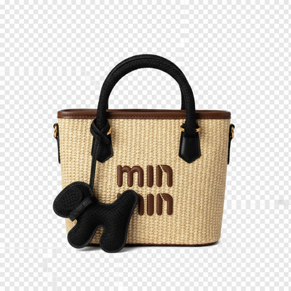 Nneka Woven Charm Bag - Black