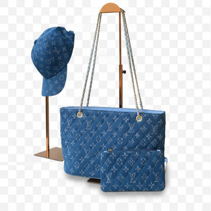 Adaeze Quilted Combo Set - Light Blue