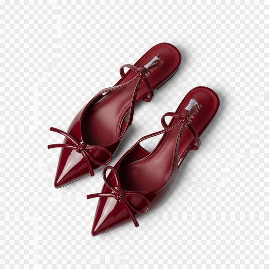 Amara Bow Flat Sandal - Burgundy