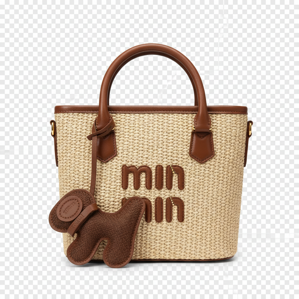 Nneka Woven Charm Bag - Brown