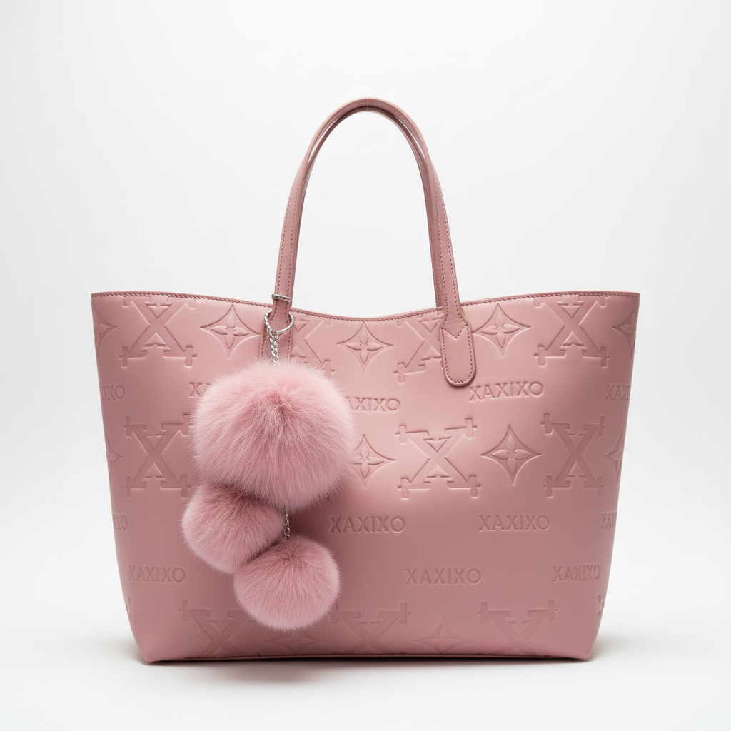 Monogram Embossed Tote Bag – Pink