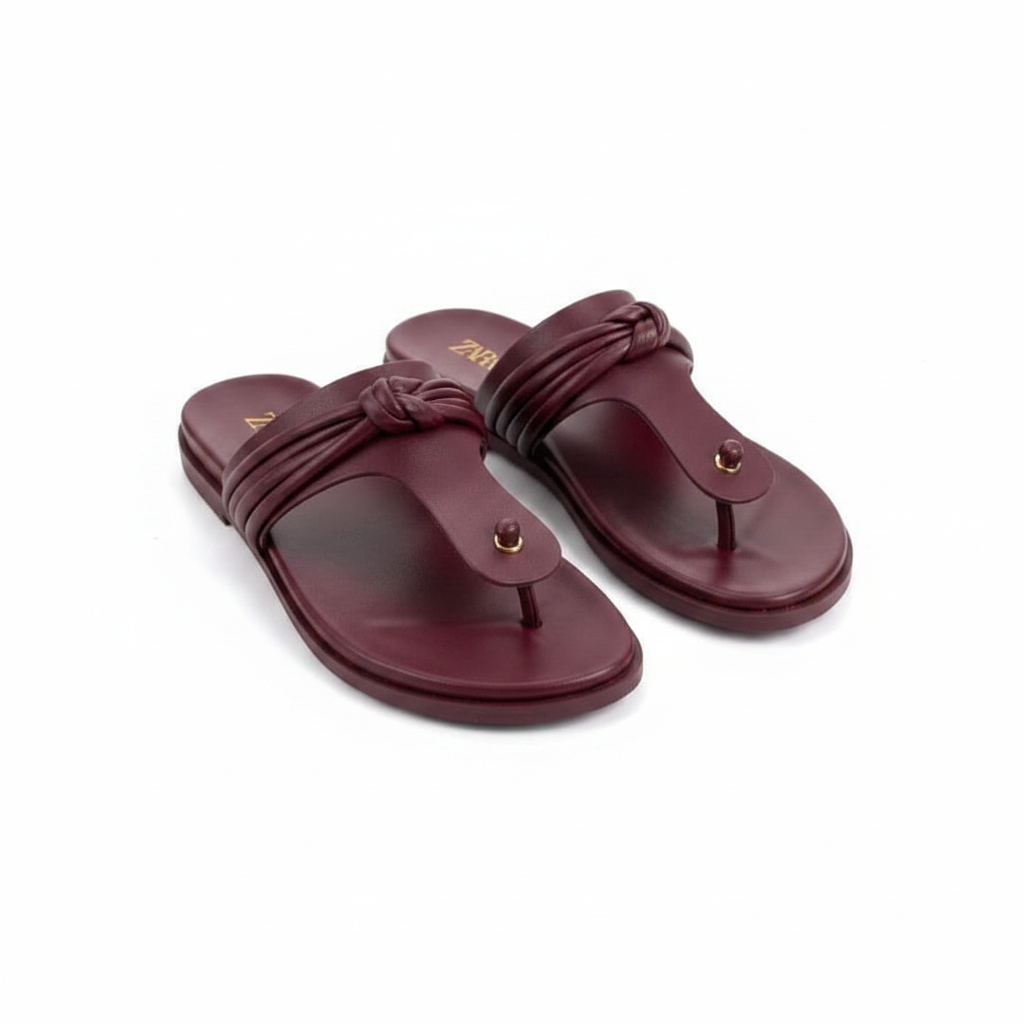 Knotted Thong Flat Sandals