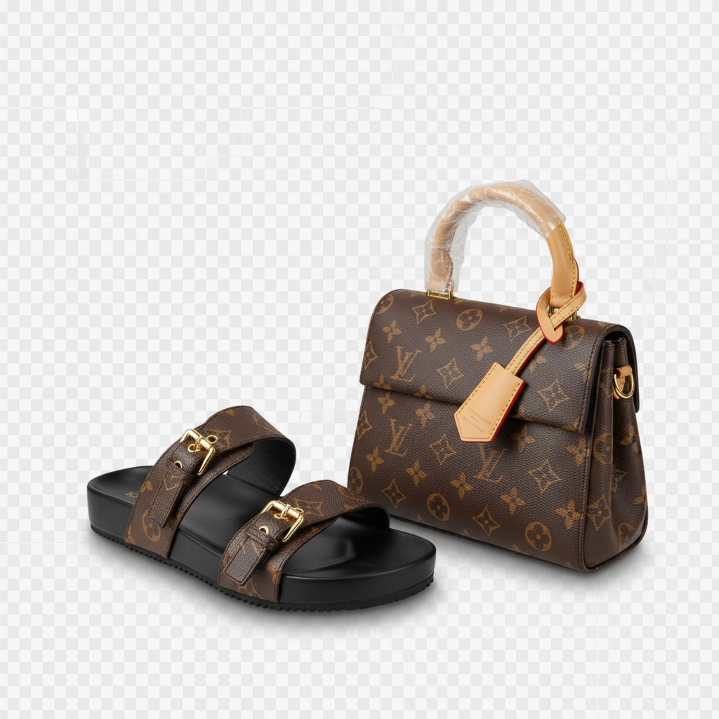 LV Monogram Sandals & Bag Combo