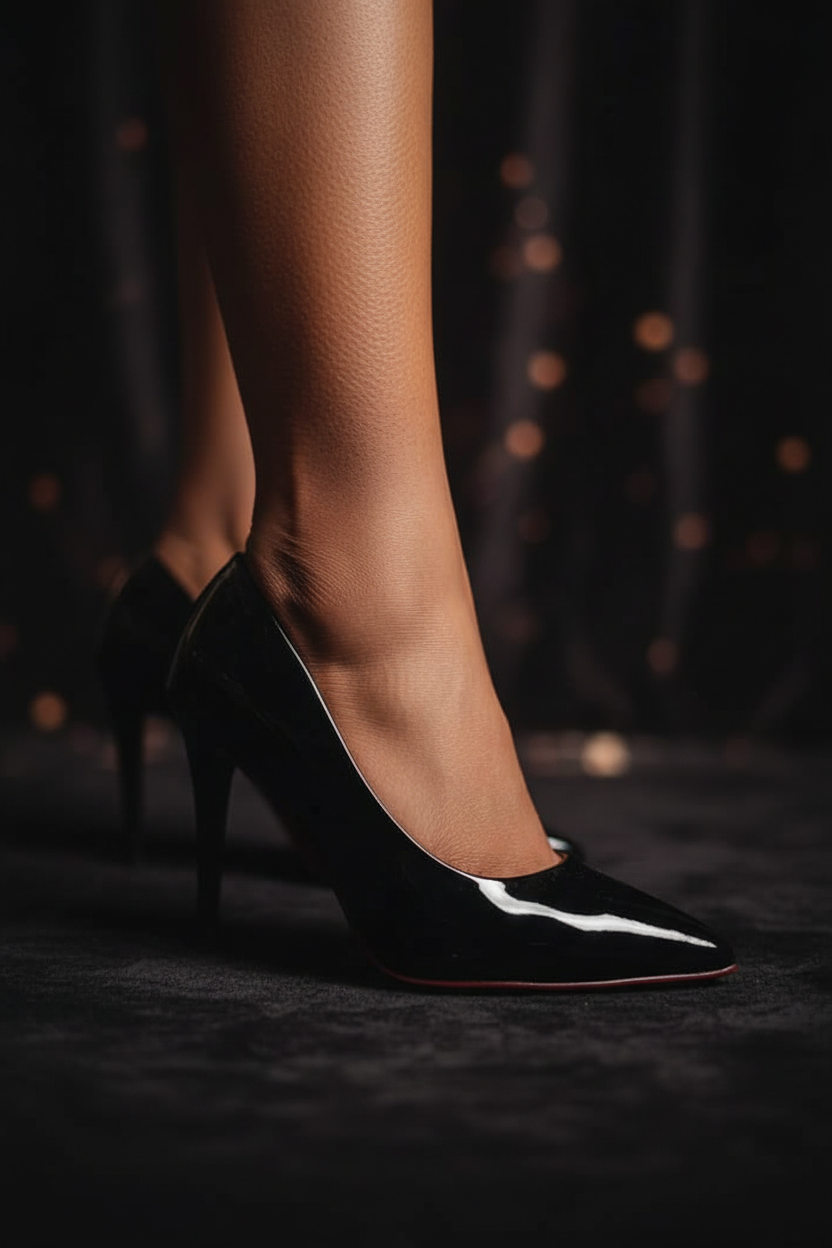 Patent Leather Stiletto Heels – Black